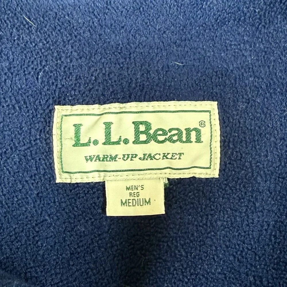 Vintage LL Bean Men's Medium Red Warm Up Fleece Lined Nylon Full Zip Jacket